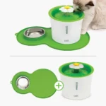 Fuente para gatos y mantel con plato para gatos Catit Flower Fountain Combo