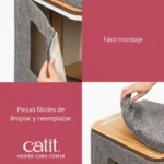 Árbol rascador para gatos Catit Vesper Cubo Tower - Piedra - Imagen 4