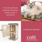 Árbol rascador para gatos Catit Vesper Cubo Tower - Piedra - Imagen 3