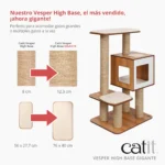 Árbol rascador para gatos de razas grandes Catit Vesper High Base Gigante - Imagen 2